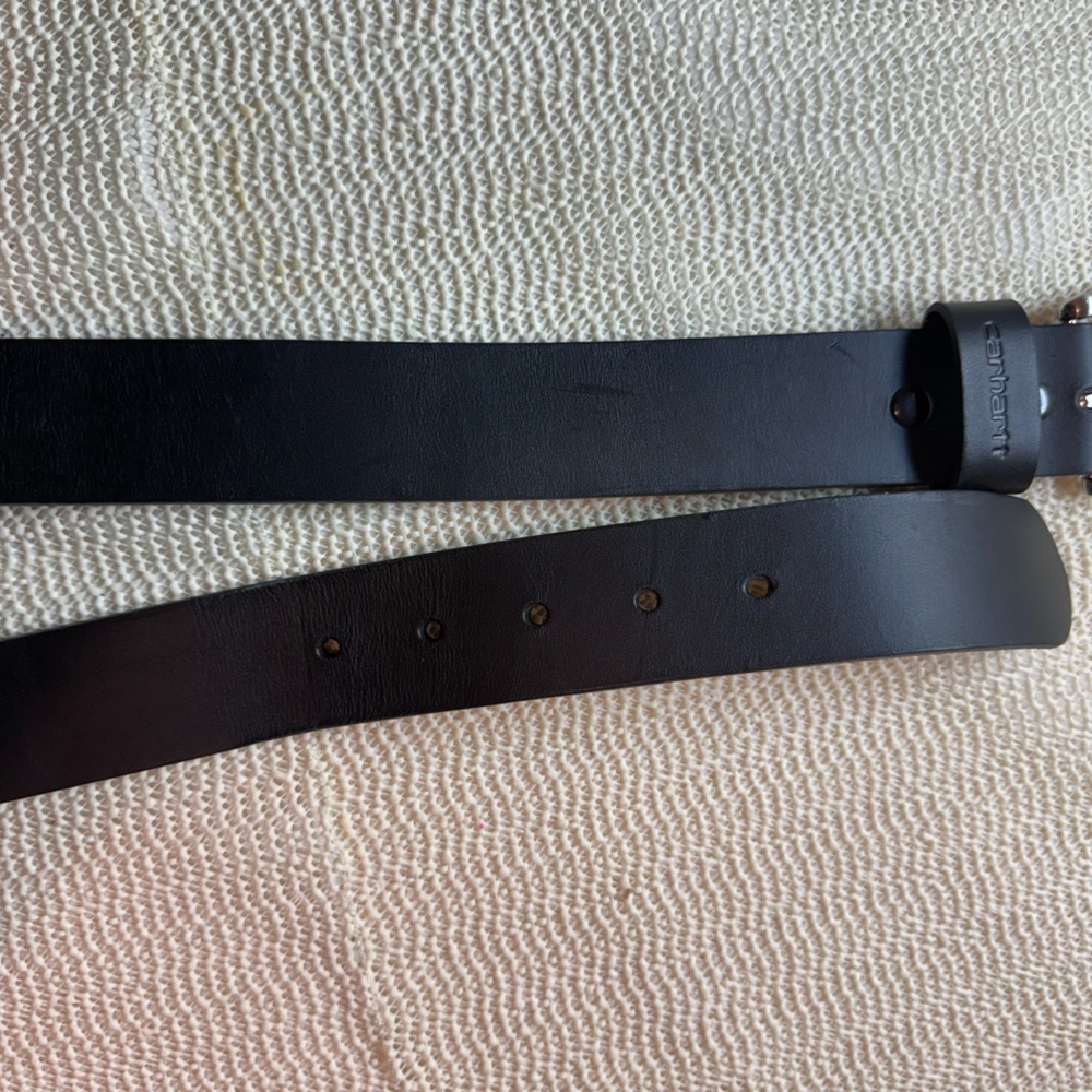 Carhartt Black Leather Men's Belt WB5509-M Size 46 - Picture 8 of 11
